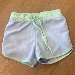 Boys Minnow Light Blue Swim Trunks with Mint Trim